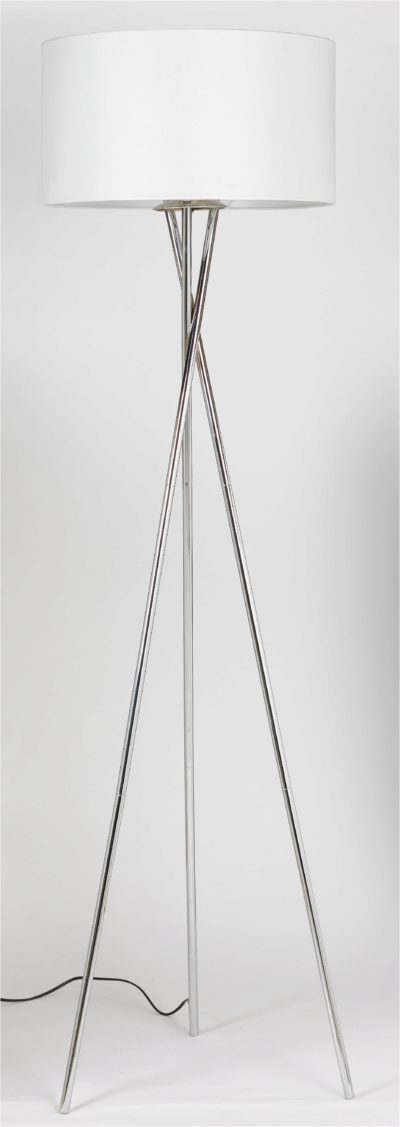 Hygena Chrome Tripod Floor Lamp - White.